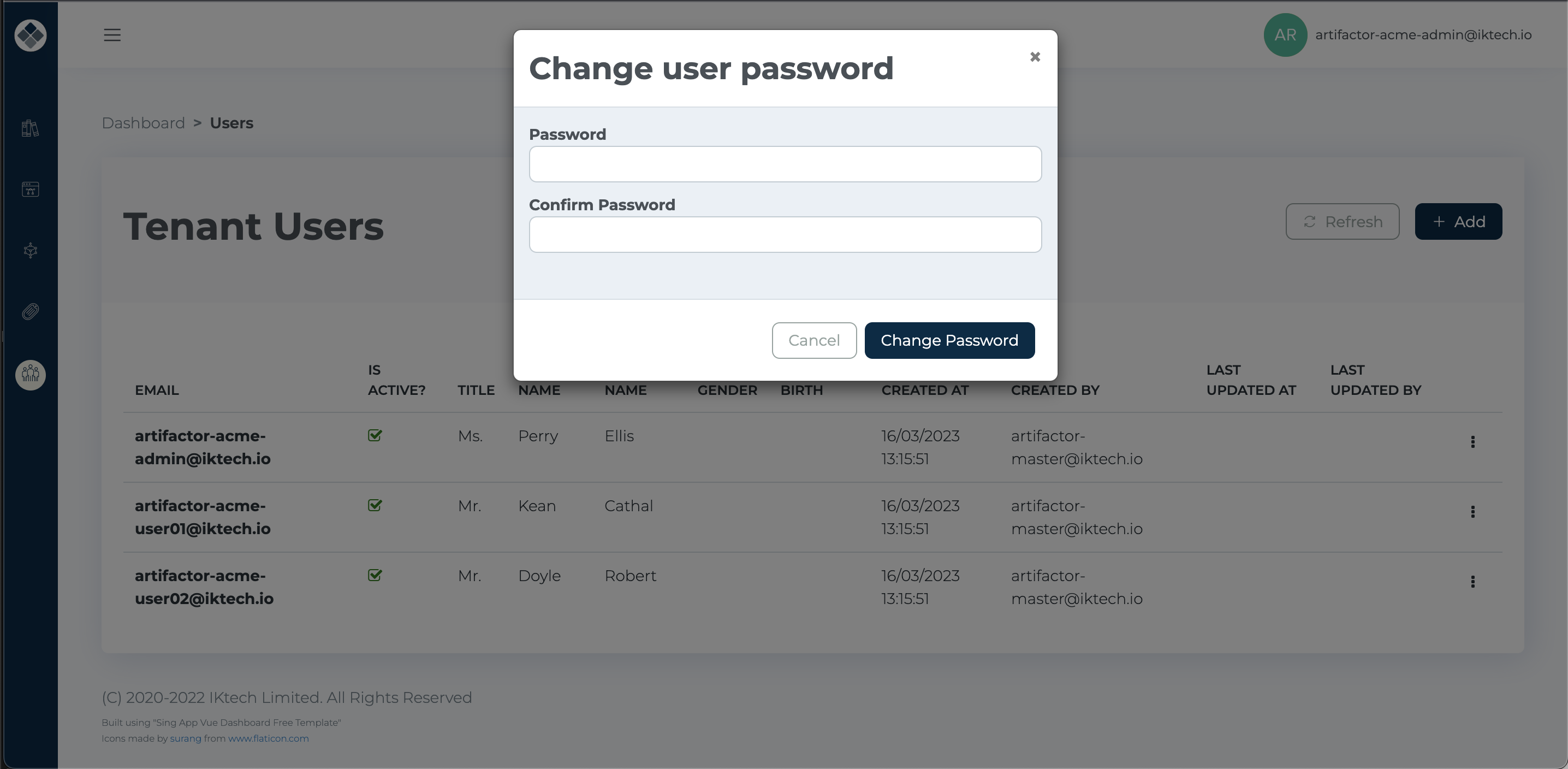 Change User Password